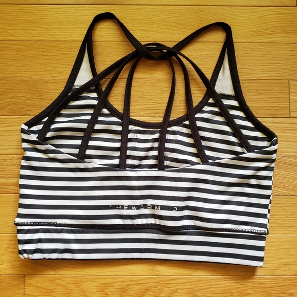 Striped Crop Top Sports Bra - Picture 2 of 6